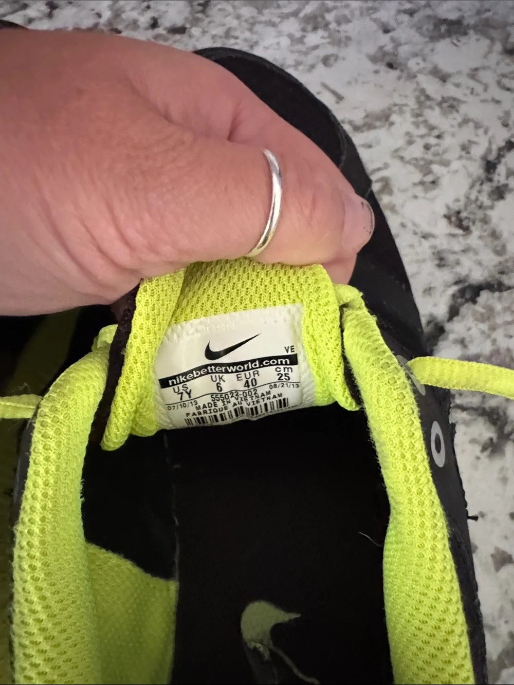 Nike Black & Neon Yellow Athletic Running Shoes